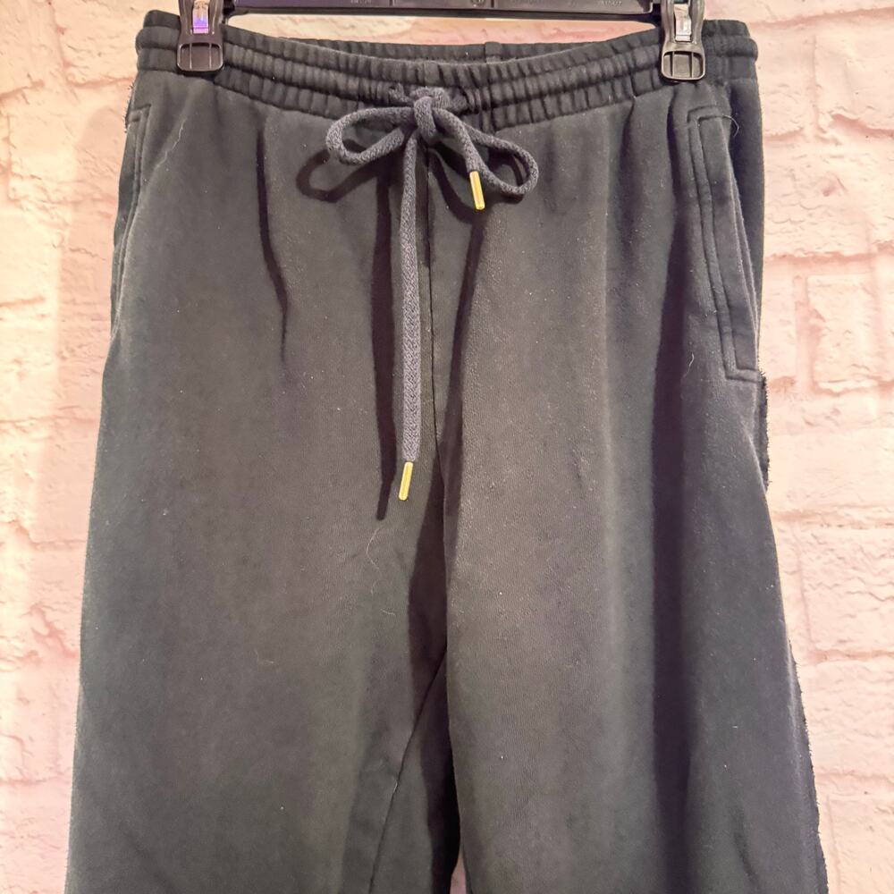 Aerie black drawstring sweatpants sz S low rise pockets back pocket cuff ankles